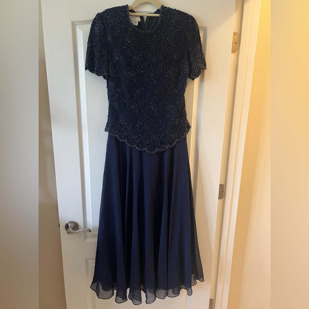 Brilliante by J.A. Design formal dress. Size S. Navy blue.